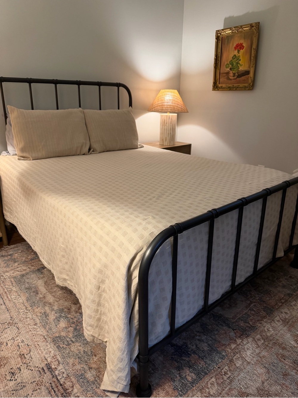 Lulu and Georgia Cream Waffle-Weave Bedspread + 2 Shams
